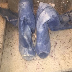 Jean over the knee boots